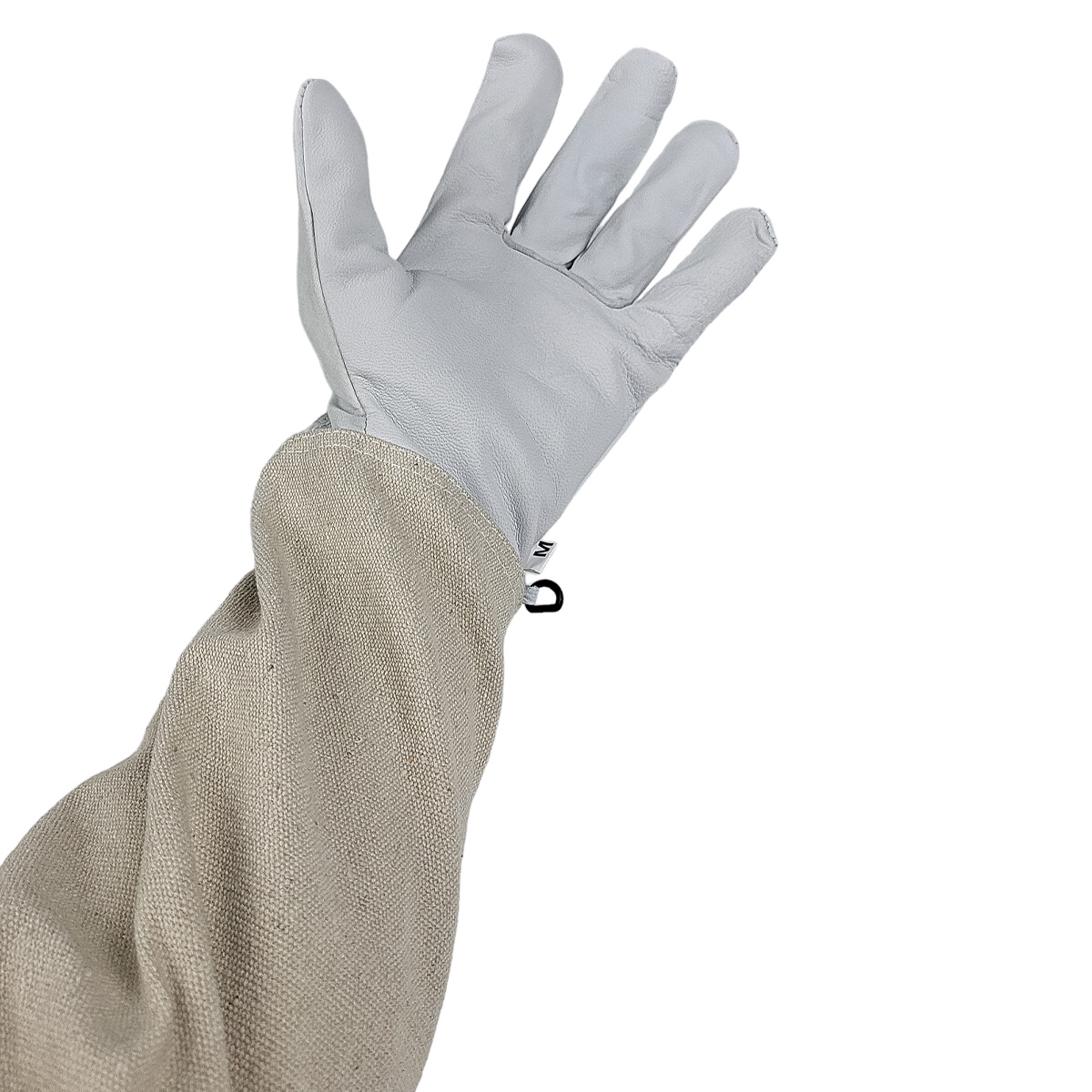 Imkerhandschuhe Leder mit Stoffüberzug