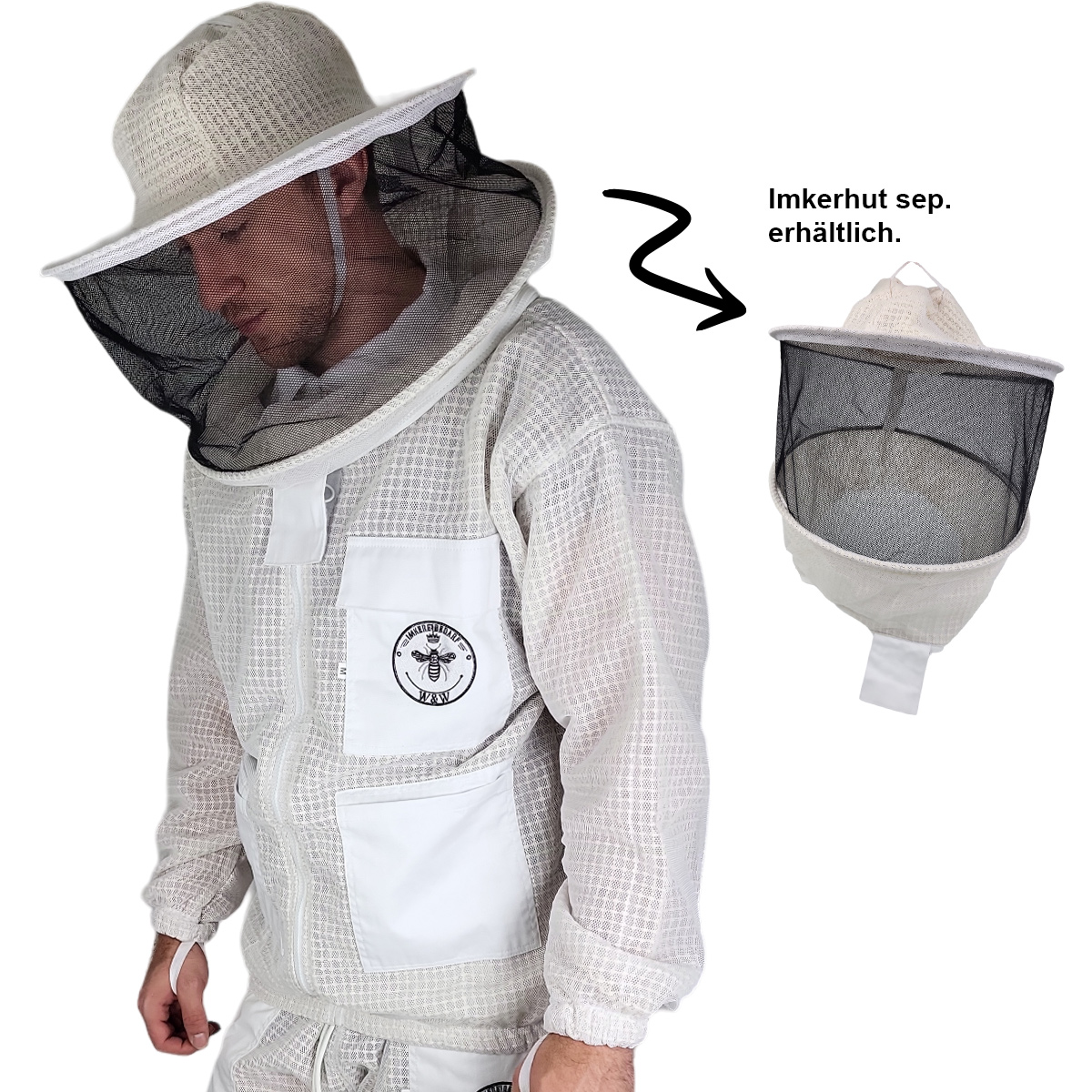 Belüftete Imkerjacke mit Atmungsnetz Mesh System