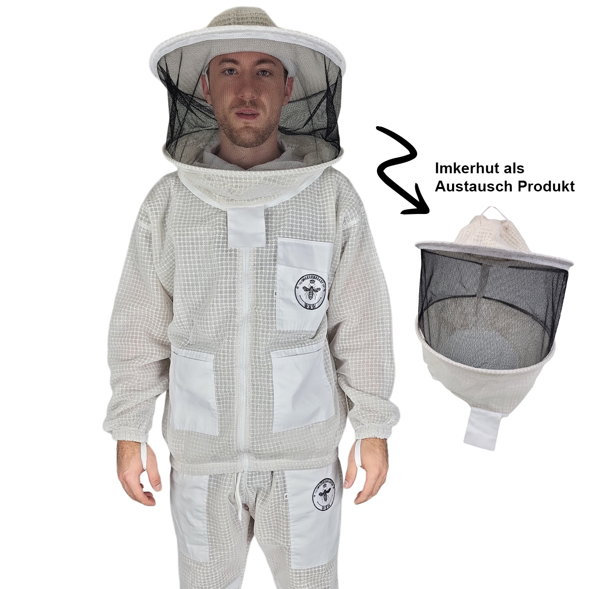 Belüftete Imkerjacke mit Atmungsnetz Mesh System
