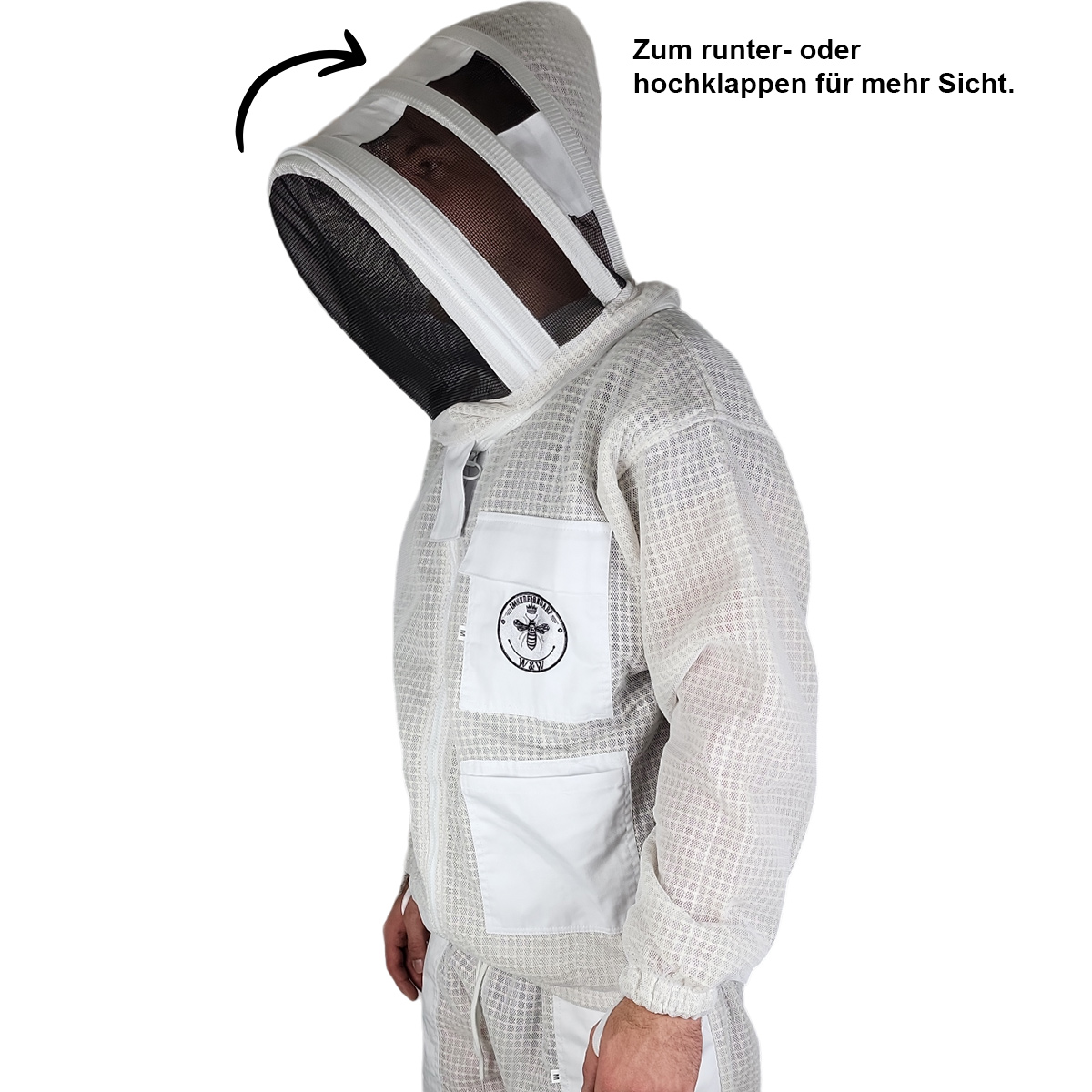 Belüftete Imkerjacke mit Atmungsnetz Mesh System