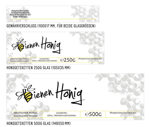 Stempeletikette Honigglas klein